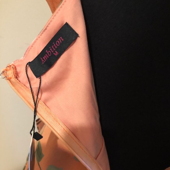 Peach Cold Shoulder Floral Maxi Dress  (2) - Picture 2 of 8